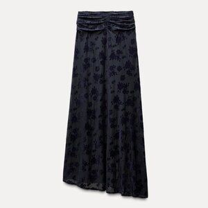 Zara Flocked Long Tulle Skirt Size Small